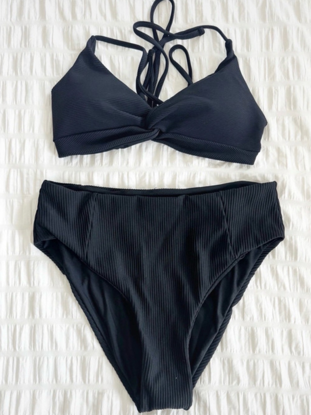 Berlook High Waist Bikini Black Size Medium Swim